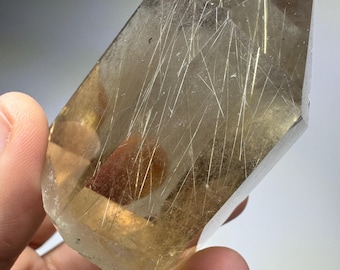Smoky Quartz Gold Rutile Quartz Tower, Gold Rutile Tower with Rutile