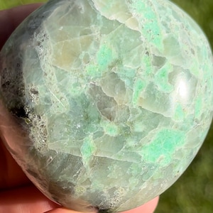 Green Moonstone Palm Stone Garnierite Stone Palm Stones Natural Polished Minerals Crystals
