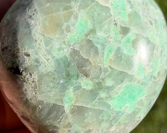 Green Moonstone Palm Stone Garnierite Stone Palm Stones Natural Polished Minerals Crystals