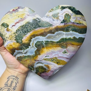 Ocean jasper heart - Etsy 日本