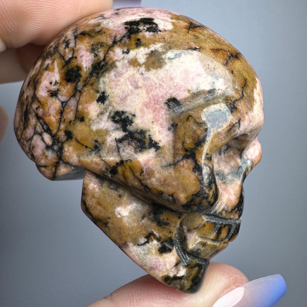 Mini Rhodonite Skull | Rhodonite Crystal Skull | Rhodonite Crystal ...