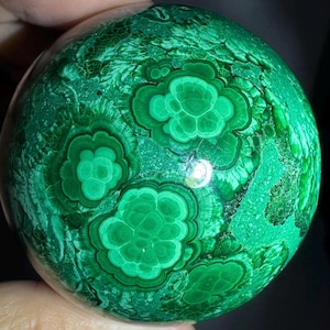 High Grade Malachite Sphere, Genuine Malachite Crystal Sphere