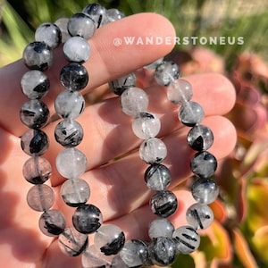 Black Tourmaline Crystal Bracelet | Black Tourmaline Bracelet | Black Tourmaline Bracelet | Rare Gemstones