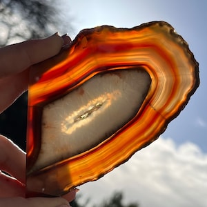 Druzy Carnelian Slab | Carnelian Agate Slab | Crystal Slice | Carnelian Slice | Carnelian Stone