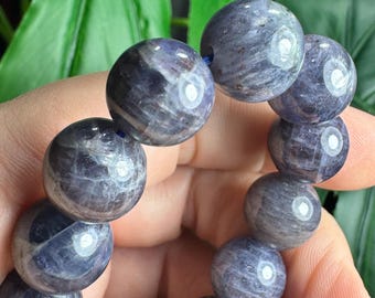 High Grade Bloodshot Iolite Bracelet,  Bloodshot Iolite Crystal Bracelet, Crystal Beaded Bracelet