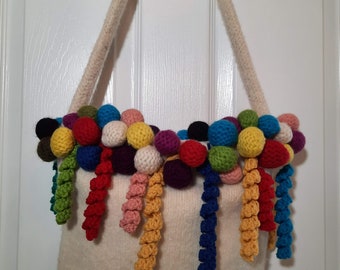 Handmade knit shoulder/crossbody bag
