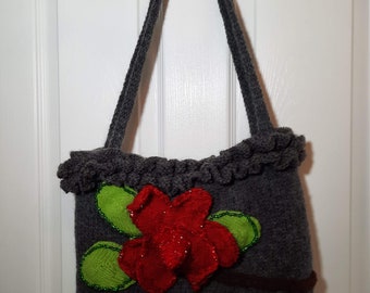 Handgemachte Gestrickte Schultertasche