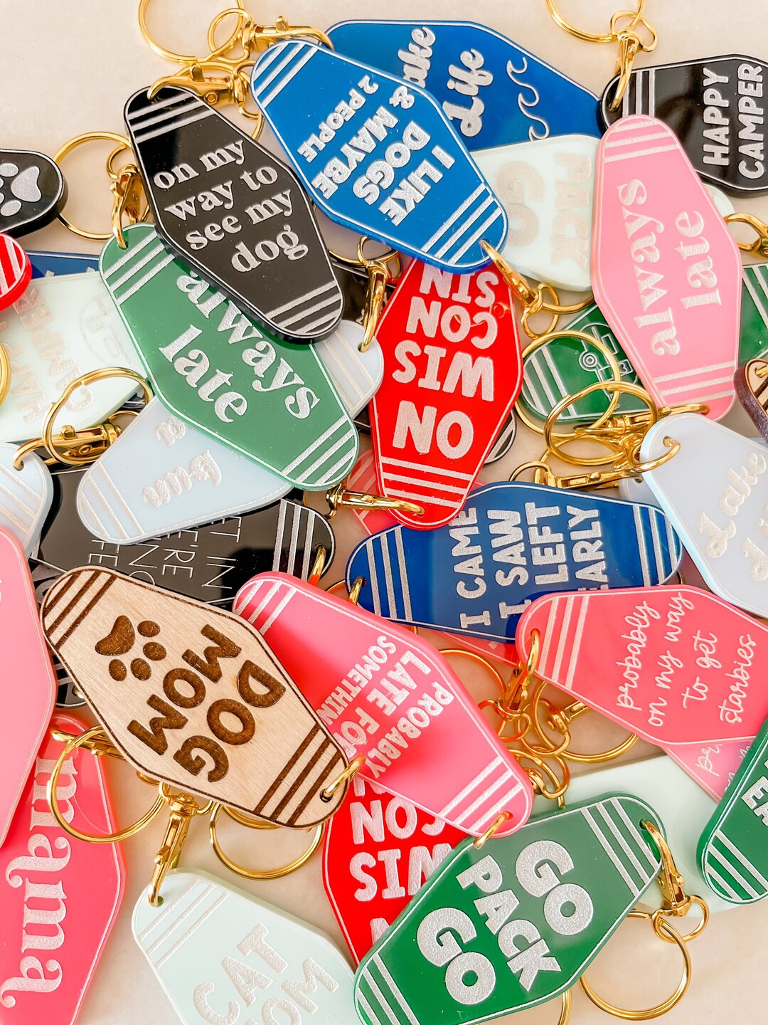Retro Keychains, Relatable Motel Keychains, Funny Keychains, Vintage