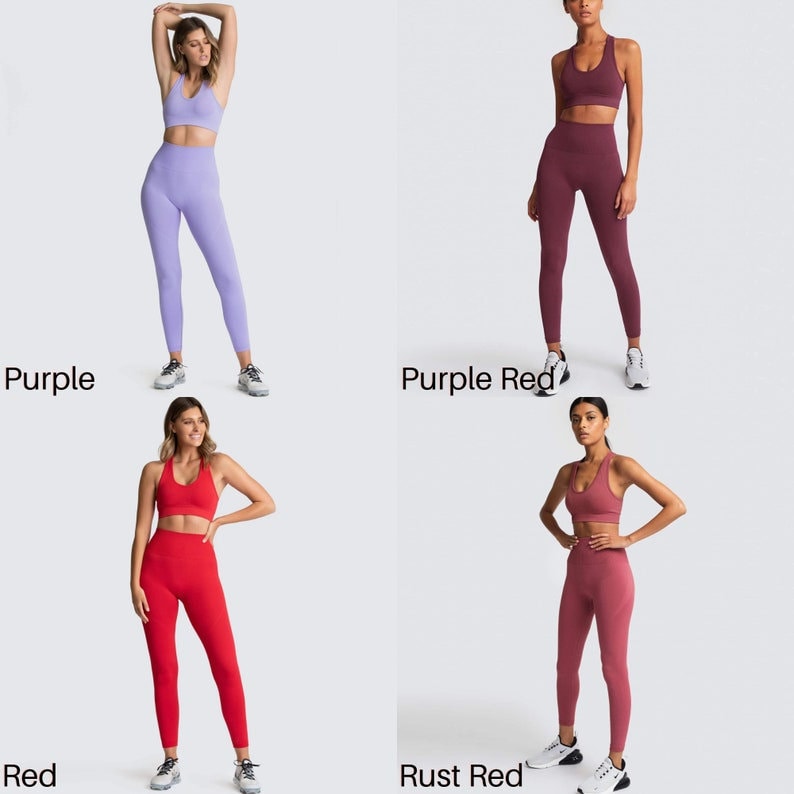 Women's Workout Set 2pc Seamless Yoga Set Sexy Workout Set Etsy