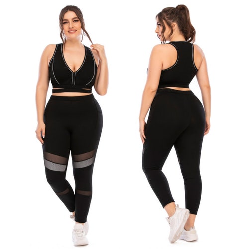 Womens Workout Set 2pc Yoga Set Plus Size Etsy