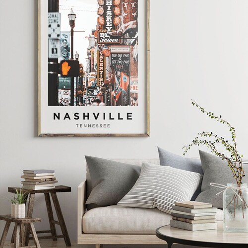 Nashville Broadway Street Poster Nashville Wall Art Etsy