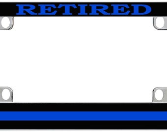 Thn Blue Lne Polce Offcer Lcense Plate Frame