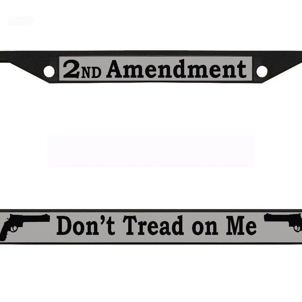 2nd Amendment License Plate – 'Don't Tread On Me' – Car Truck Van – USA America Flag