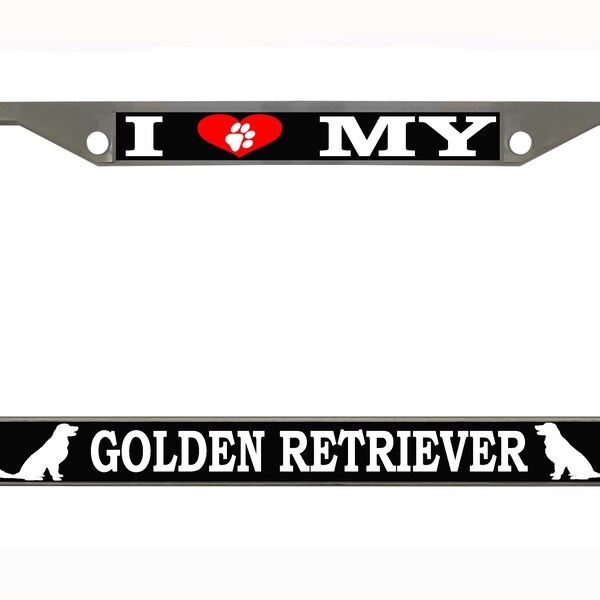 Golden Retriever License Plate Frames Etsy