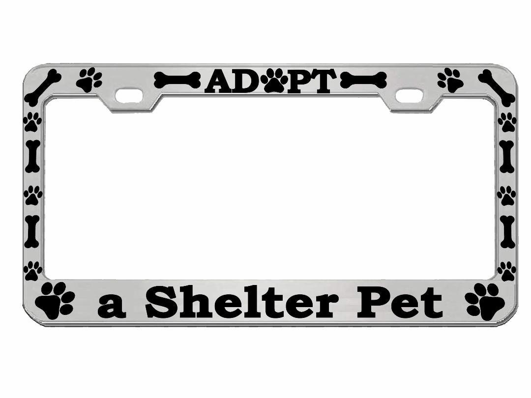 Pug Life Dog Pet Rescue Funny Auto Black License Plate Frame 