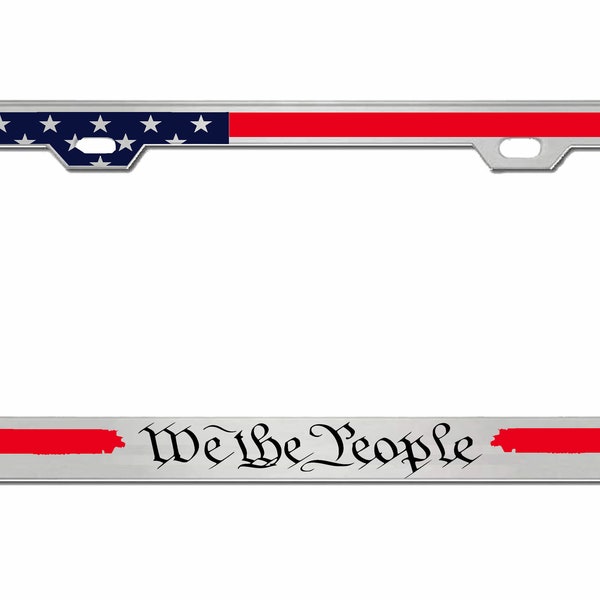 We The People with American Flag Design Car License Plate Frame Auto Tag Holder/Car Accessories