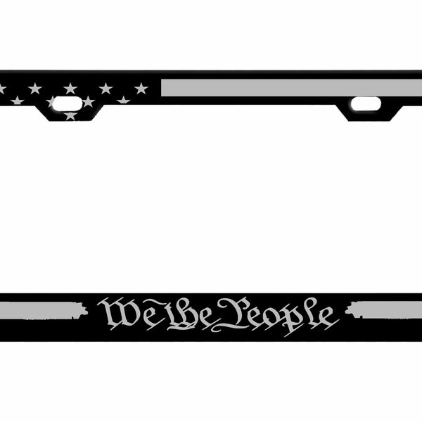 We The People with American Flag Design Car License Plate Frame Auto Tag Holder/Car Accessories