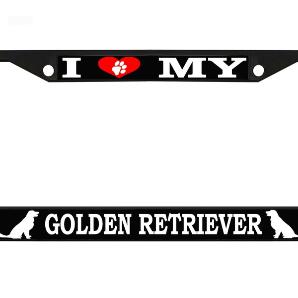 Golden Retriever License Plate Frame Etsy