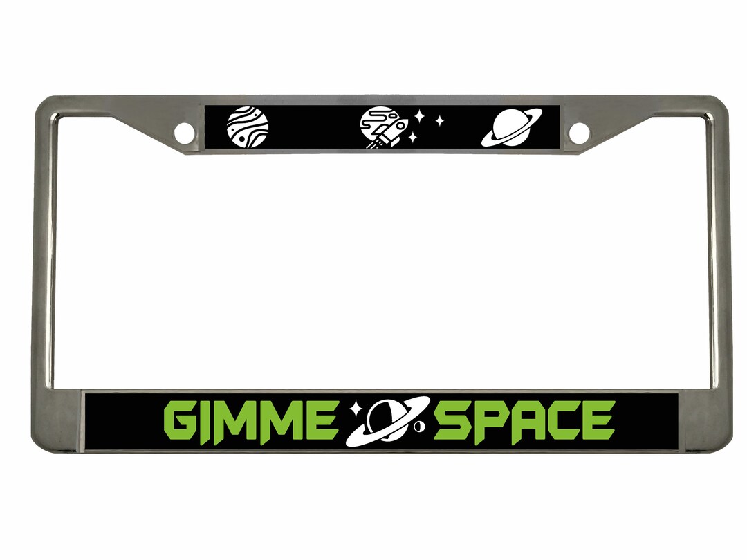 Black & Chrome Heavy Duty Metal Lcense Plate Frame