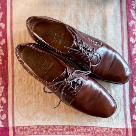 Church\'s “Custom Grade” ~ Men’s 11 1/2 ~ Brogue Derby Leather Brown Shoes ~ New Church main image 2