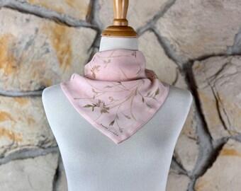 Ralph Lauren Collection Silk Chiffon Neckerchief Ballet Pink Floral | 17&quot;