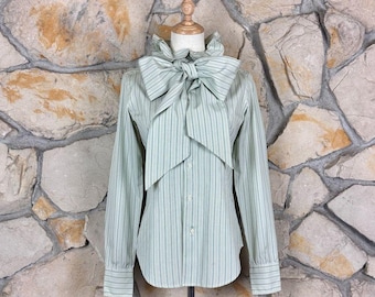 ラルフローレン スポーツ ラッフルタイネックシャツ ピスタチオストライプ | 14