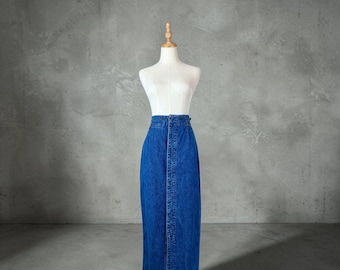 Ralph Lauren, c. 1990, Falda lápiz vaquera de talle alto / 8