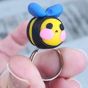 Polymer Clay Bee Ring for child