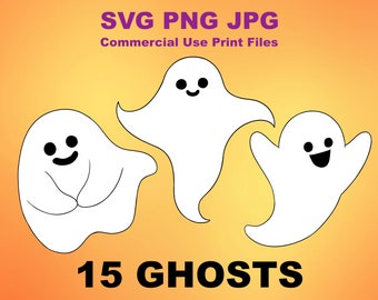 Ghosts SVG Clipart - Halloween svg bundle, Commercial Use, Digital Download