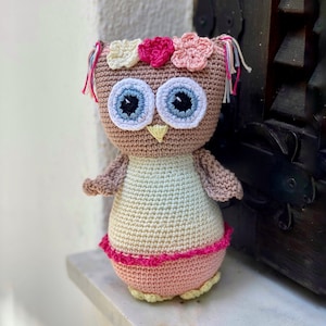 Owl Crochet Pattern, Stuffed Owl Plush, Scrappy Owl, Bird Crochet Pattern, Crochet Woodland Animal Pattern, Owl Amigurumi, Crochet Baby Toys image 1