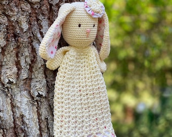 Security Blanket Crochet Pattern, Bunny PDF Pattern, Baby Comforter Crochet, Crochet Lovey Blanket Pattern, Crochet Bunny Blanket