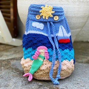 pdf Crochet Pattern, Kids Backpack Pattern, Crochet Summer Bag, Bag Written Instructions, PDF Pattern, Backpack Pattern, Crochet tutorial image 5