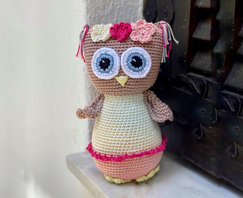 Owl Crochet Pattern, Stuffed Owl Plush, Scrappy Owl, Bird Crochet Pattern, Crochet Woodland Animal Pattern, Owl Amigurumi, Crochet Baby Toys image 1