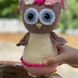 Owl Crochet Pattern, Stuffed Owl Plush, Scrappy Owl, Bird Crochet Pattern, Crochet Woodland Animal Pattern, Owl Amigurumi, Crochet Baby Toys image 2