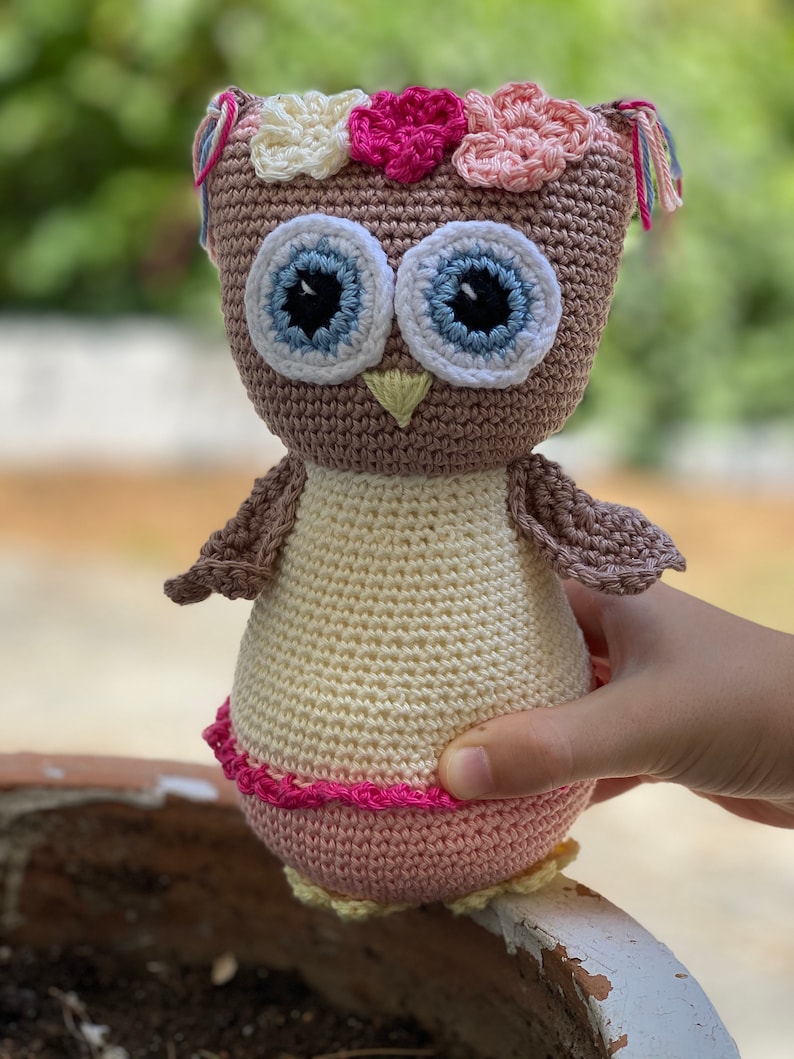 Owl Crochet Pattern, Stuffed Owl Plush, Scrappy Owl, Bird Crochet Pattern, Crochet Woodland Animal Pattern, Owl Amigurumi, Crochet Baby Toys image 2