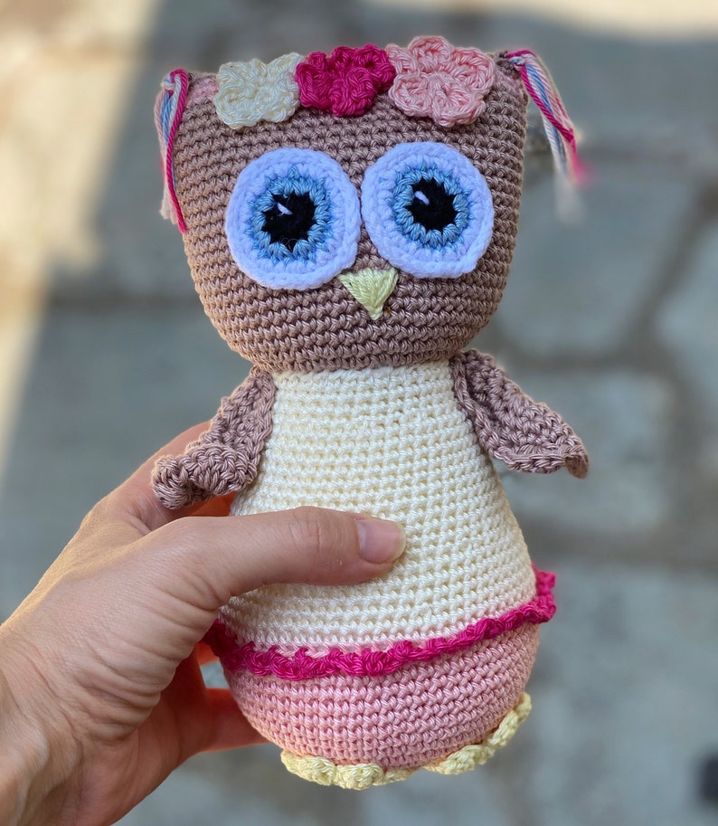 Owl Crochet Pattern, Stuffed Owl Plush, Scrappy Owl, Bird Crochet Pattern, Crochet Woodland Animal Pattern, Owl Amigurumi, Crochet Baby Toys image 3