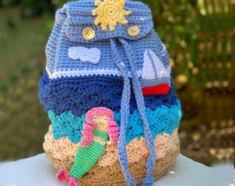 pdf Crochet Pattern, Kids Backpack Pattern, Crochet Summer Bag, Bag Written Instructions, PDF Pattern, Backpack Pattern, Crochet tutorial