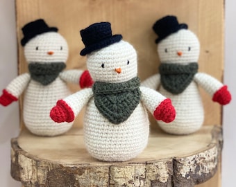 Snowman Crochet Pattern, Christmas Amigurumi, Crochet Snowman Ornament, Snowman Christmas Toy, Christmas Toy Decor Begginner Crochet Pattern