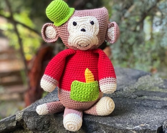 Monkey Plush Crochet Pattern, Monkey Amigurumi, Crochet Monkey with Banana Pattern, PDF Tutorial, Animal Crochet Pattern