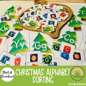 Christmas Tree Letter Sort, Christmas Preschool Printable, Christmas Activity,  Homeschool Printable, Montessori Printable, Kid Activity