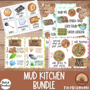 Mud Kitchen Bundle, Preschool Printable, Home School, Montessori Printable, Preschool Activity, Outdoor Activities, Mud Kitchen, Nature