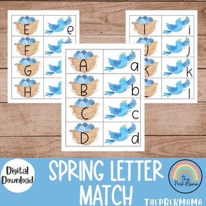 Coincidencia De Letras De Primavera, Imprimibles Preescolares, Cartas Preescolares, Jardín De Infantes, Educación En Casa, Hoja De Trabajo Preescolar, Reconocimiento De Letras, Cartas