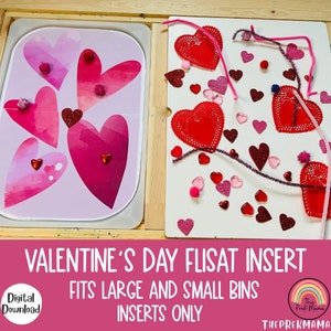 Insertos Flisat del Día de San Valentín, Mesa Flisat, Inserto Flisat Imprimible, Inserto Flisat Preescolar, Mesa Sensorial, Insertos de Mesa Sensorial,