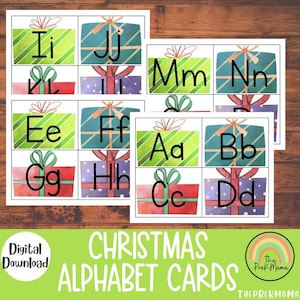 Christmas Presents Letters, Christmas Preschool Printable, Christmas Activity,  Homeschool Printable, Montessori Printable, Kid Activity