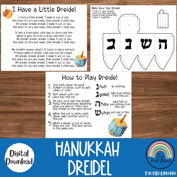 Hanukkah Dreidel Game, Hanukkah Preschool Printable, Preschool Activity, Homeschool, Preschool Teacher, Preschool Math, Preschool Patterns