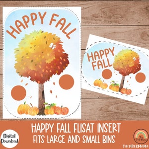 Happy Fall Flisat Insert, Fall Flisat Insert, Flisat Insert Printable, Flisat Insert Preschool and Toddler, Sensory Table, Sensory Insert