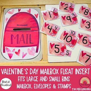 Inserciones Flisat de correo del Día de San Valentín, Mesa Flisat, Inserto Flisat imprimible, Inserto Flisat Preescolar, Mesa sensorial, Inserciones de mesa sensorial,