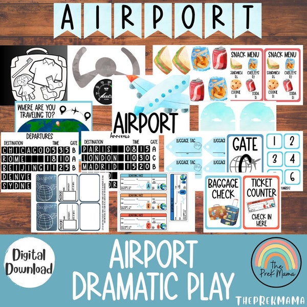Airport Dramatic Play, Airplane Dramatic Play, Pretend Play, Classroom Dramatic Play, Preschool Dramatic Play, PreK Teacher, Preschool