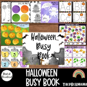 Halloween Busy Buch, Halloween Vorschule druckbar, Homeschool druckbare, Montessori druckbare, Kleinkind beschäftigt Buch, Halloween Kinder Aktivität