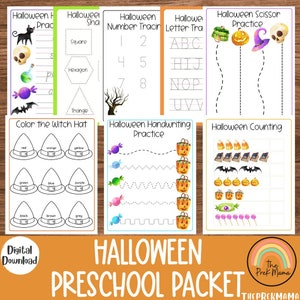 Paquet préscolaire d'Halloween, Halloween préscolaire imprimable, Homeschool imprimable, Montessori imprimable, activité d'enfant, activité d'enfant en bas âge